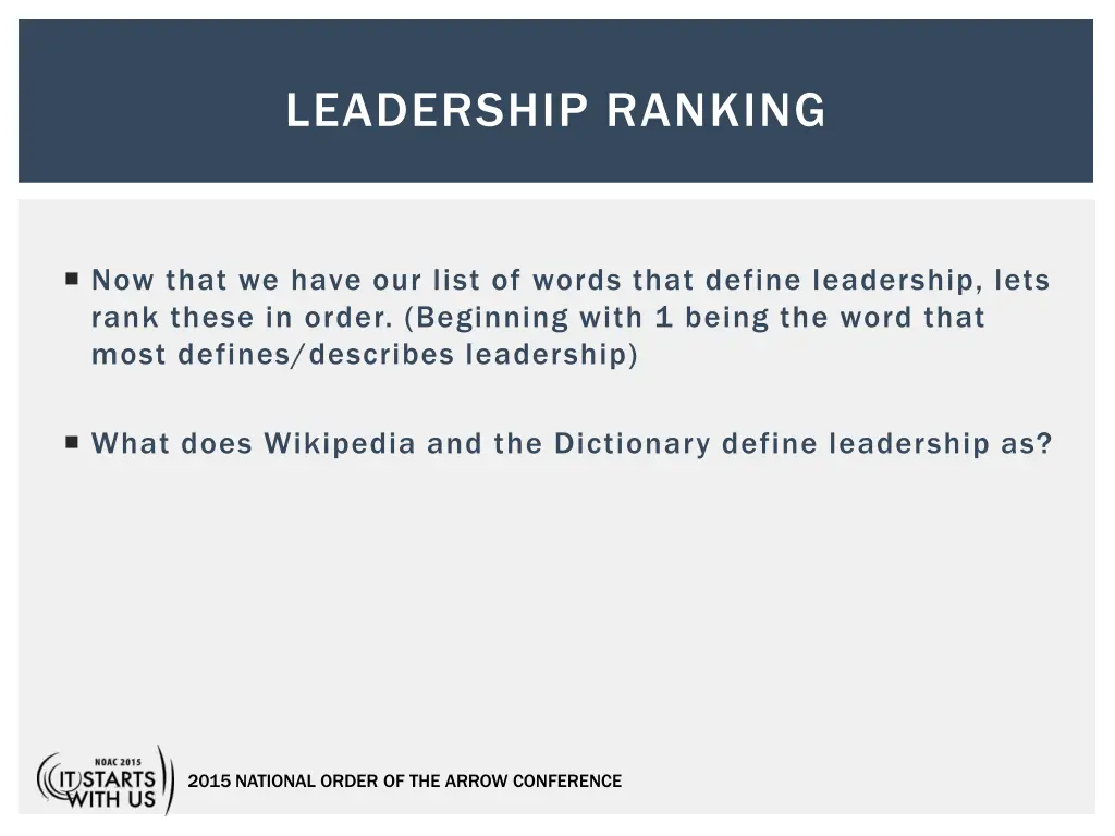 leadership ranking