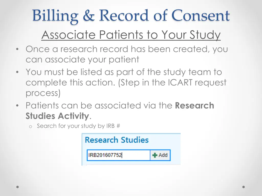 billing record of consent associate patients