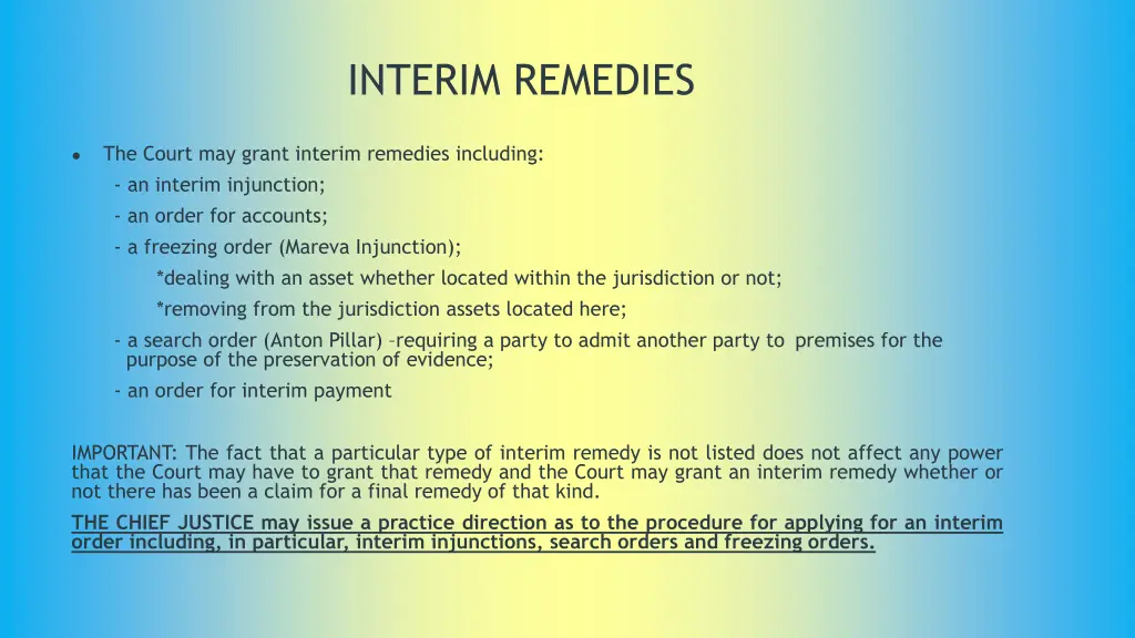 interim remedies