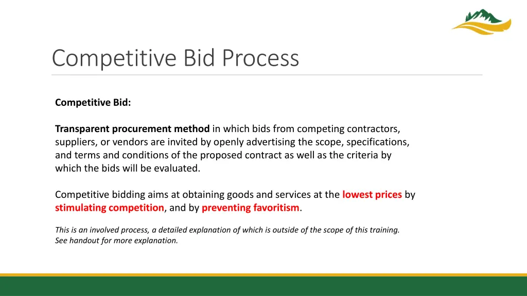 competitive bid process