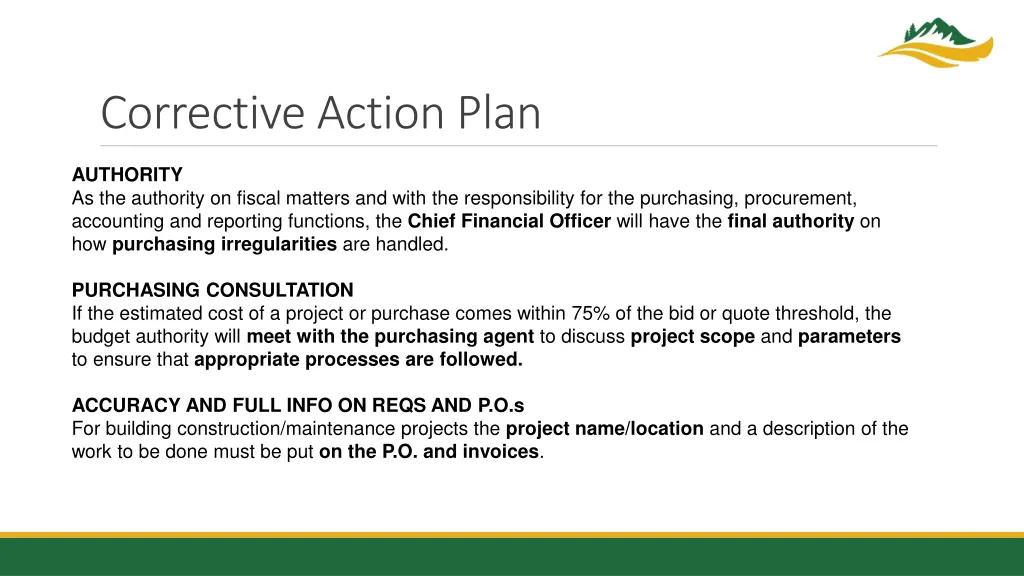 corrective action plan 1