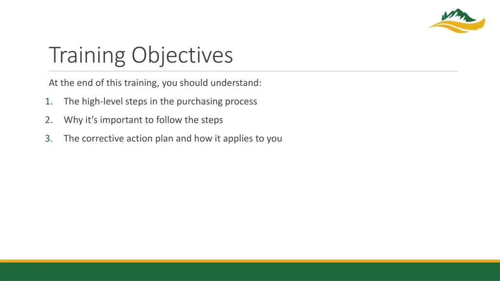 training objectives