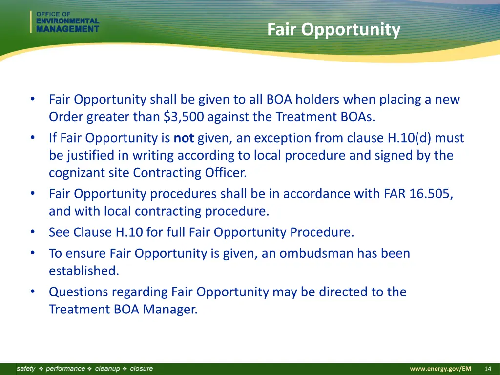 fair opportunity 1