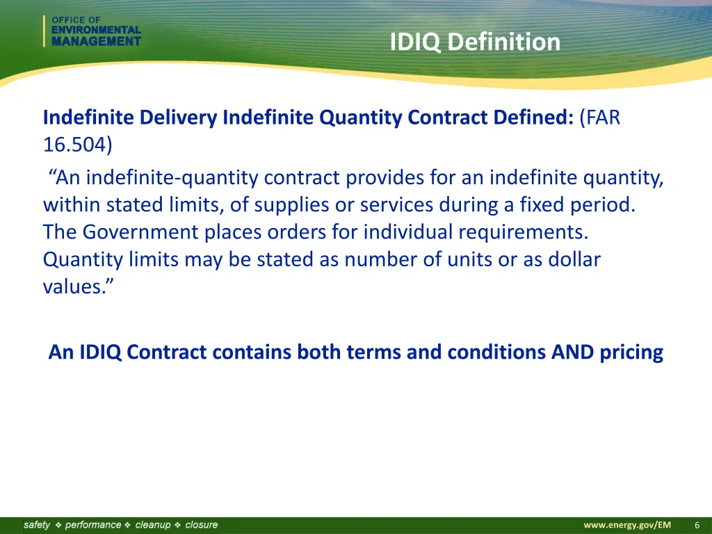 idiq definition