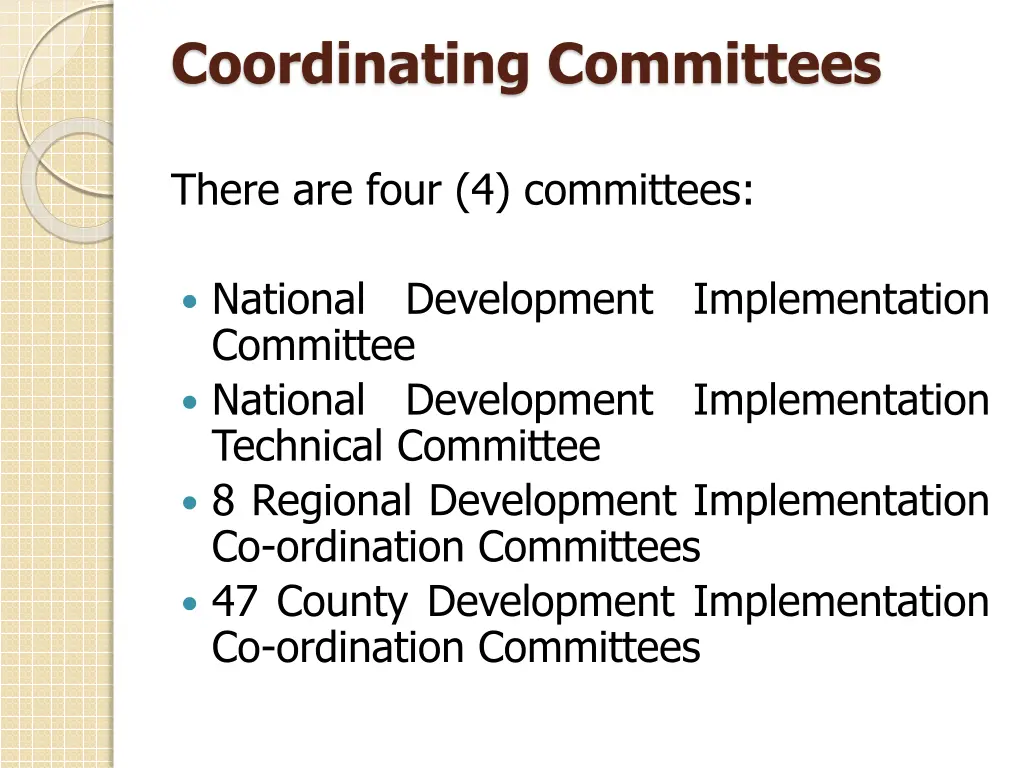 coordinating committees