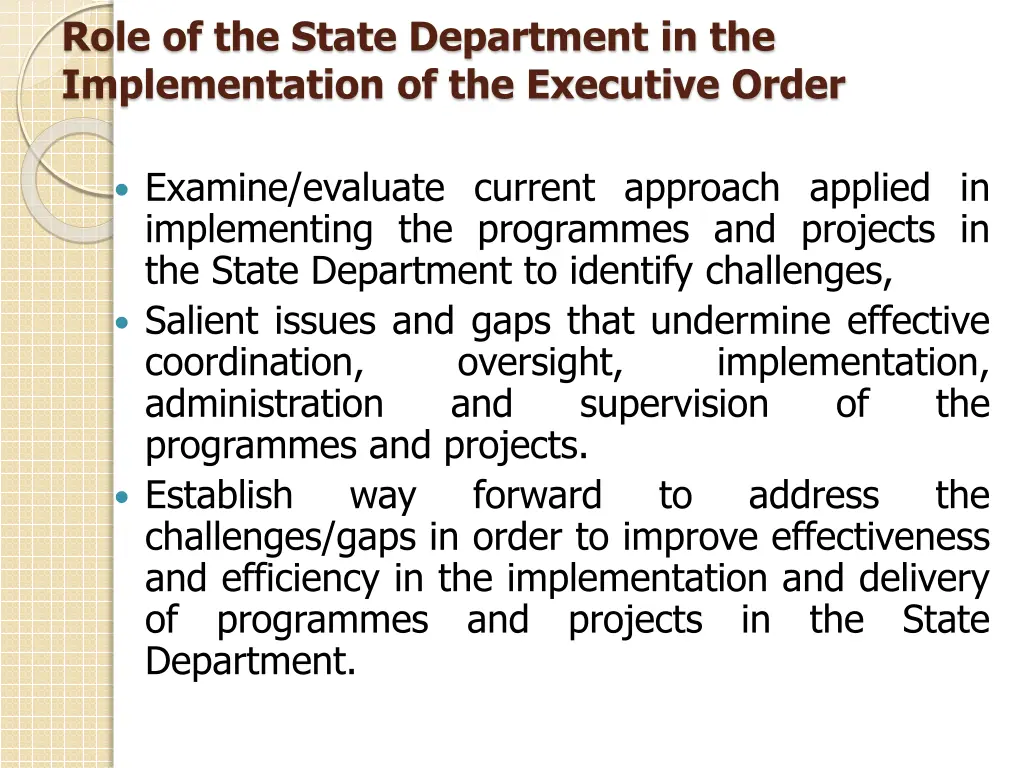 role of the state department