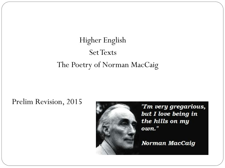 higher english set texts the poetry of norman