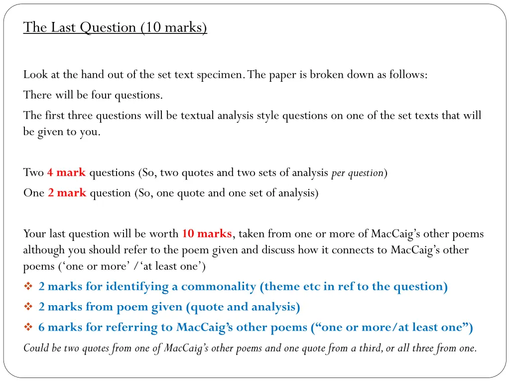 the last question 10 marks