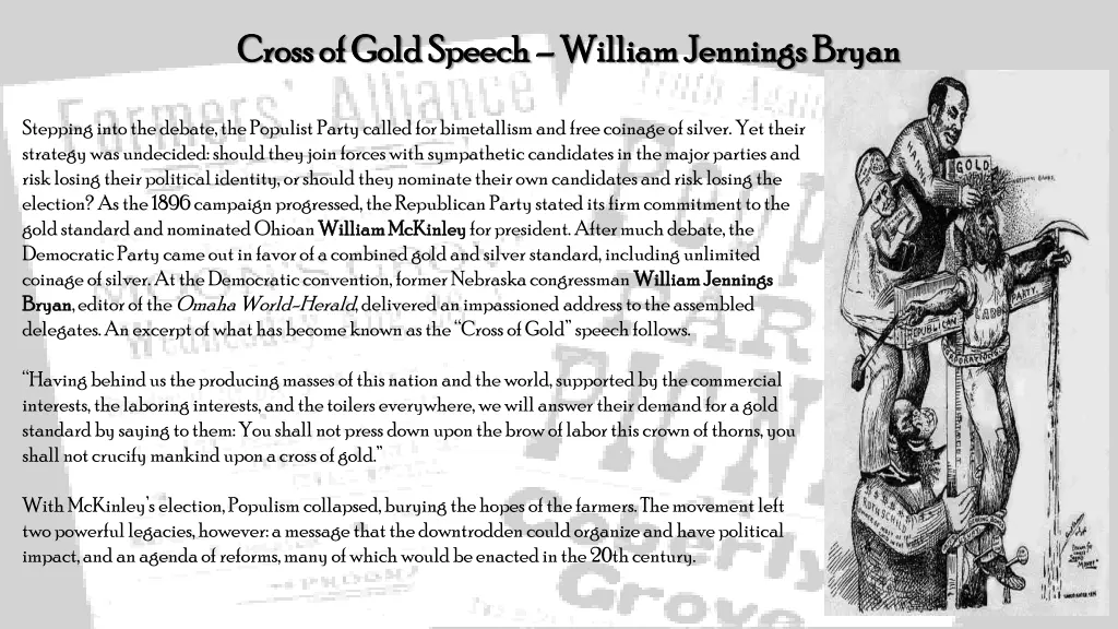 cross of gold speech cross of gold speech william