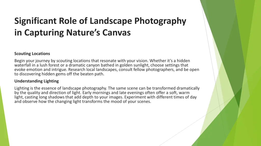 significant role of landscape photography