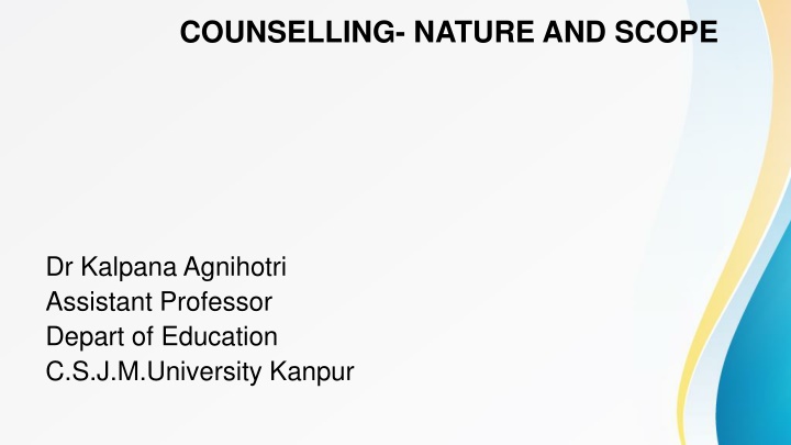 counselling nature and scope