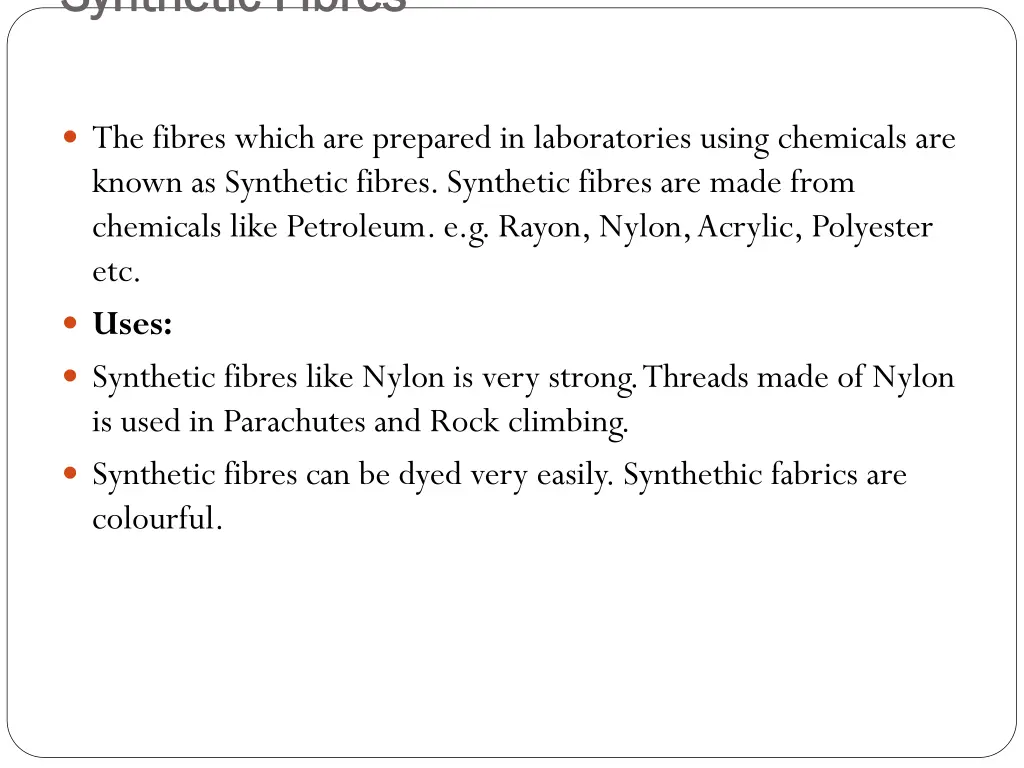 synthetic synthetic fibres