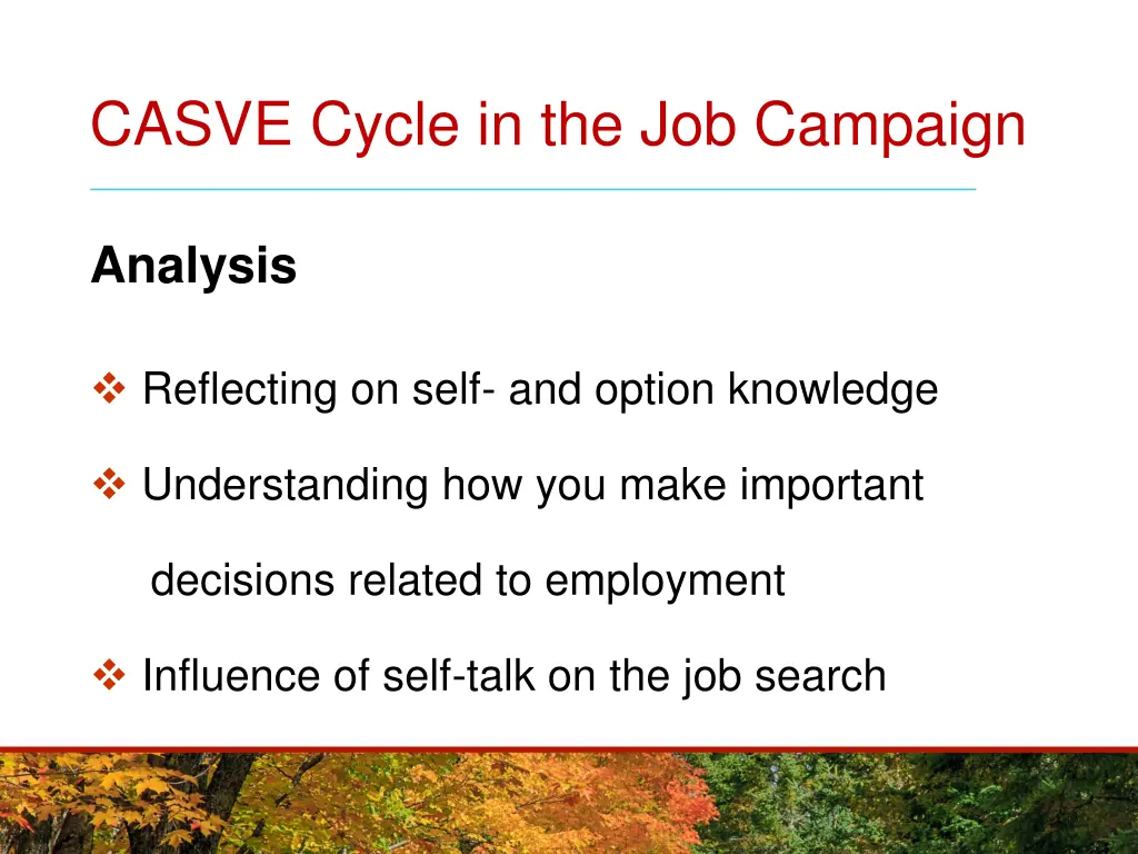 casve cycle in the job campaign 1