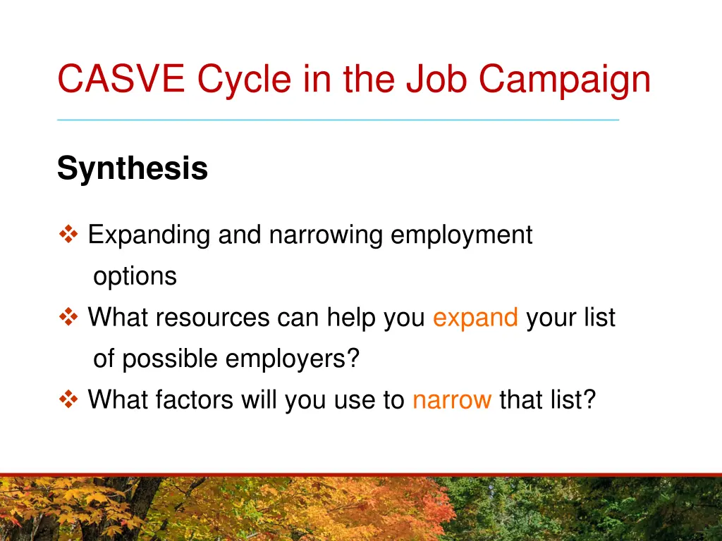 casve cycle in the job campaign 2