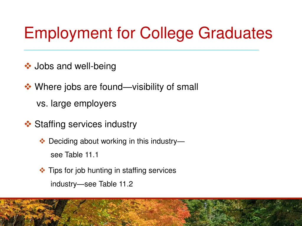 employment for college graduates