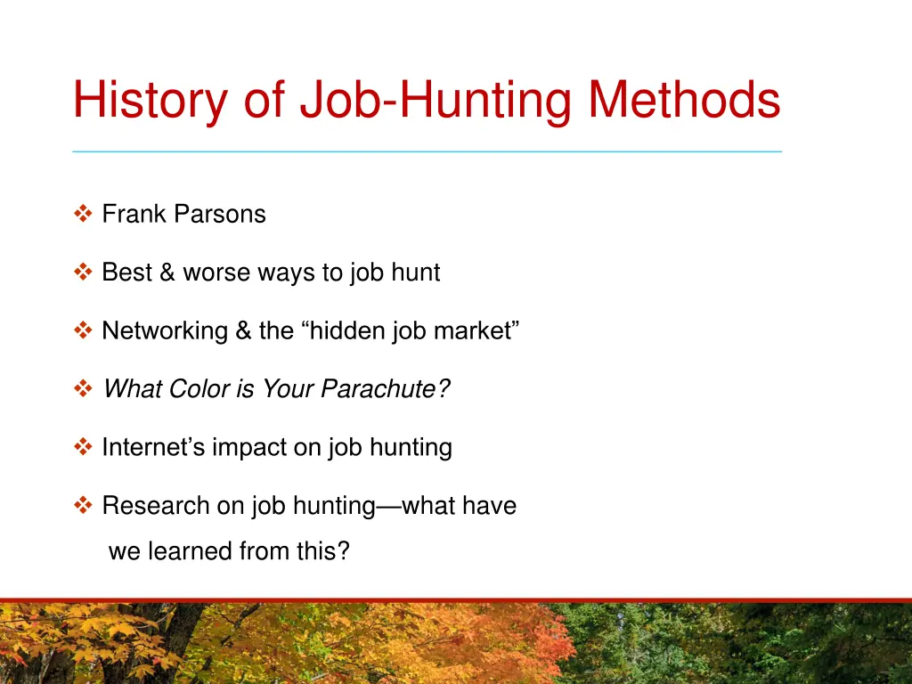 history of job hunting methods