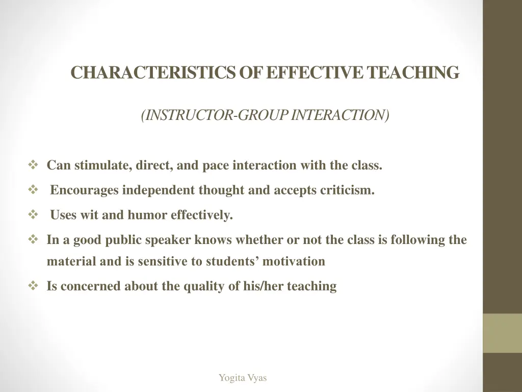 characteristics of effective teaching 1