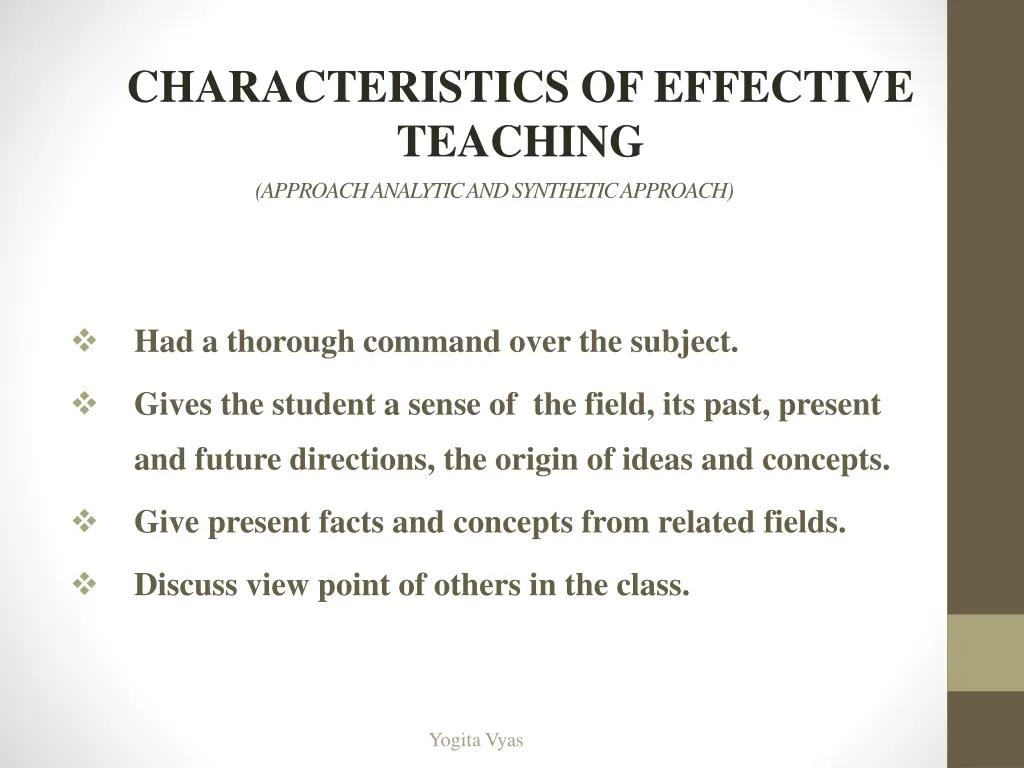 characteristics of effective teaching