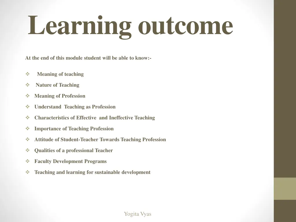 learning outcome