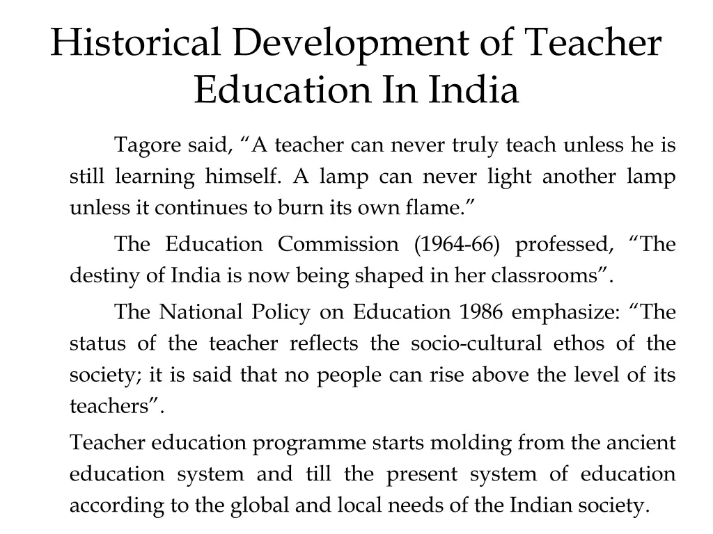 historical development of teacher education