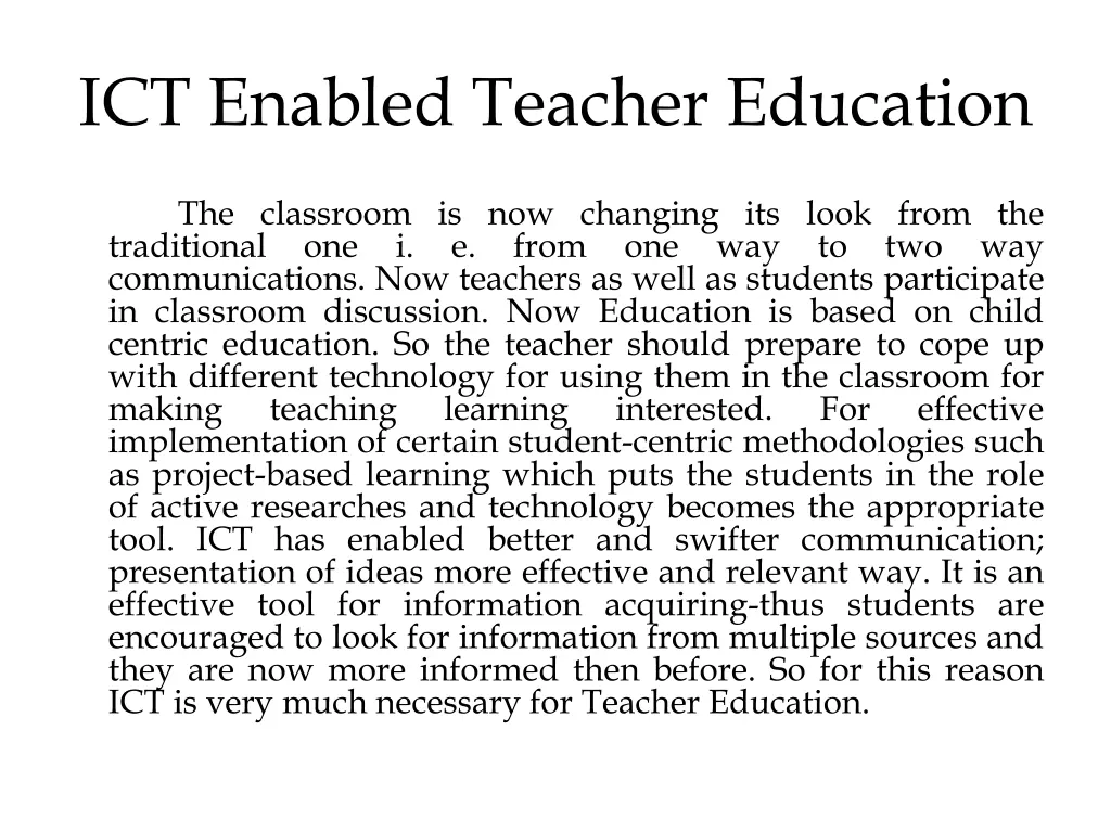 ict enabled teacher education