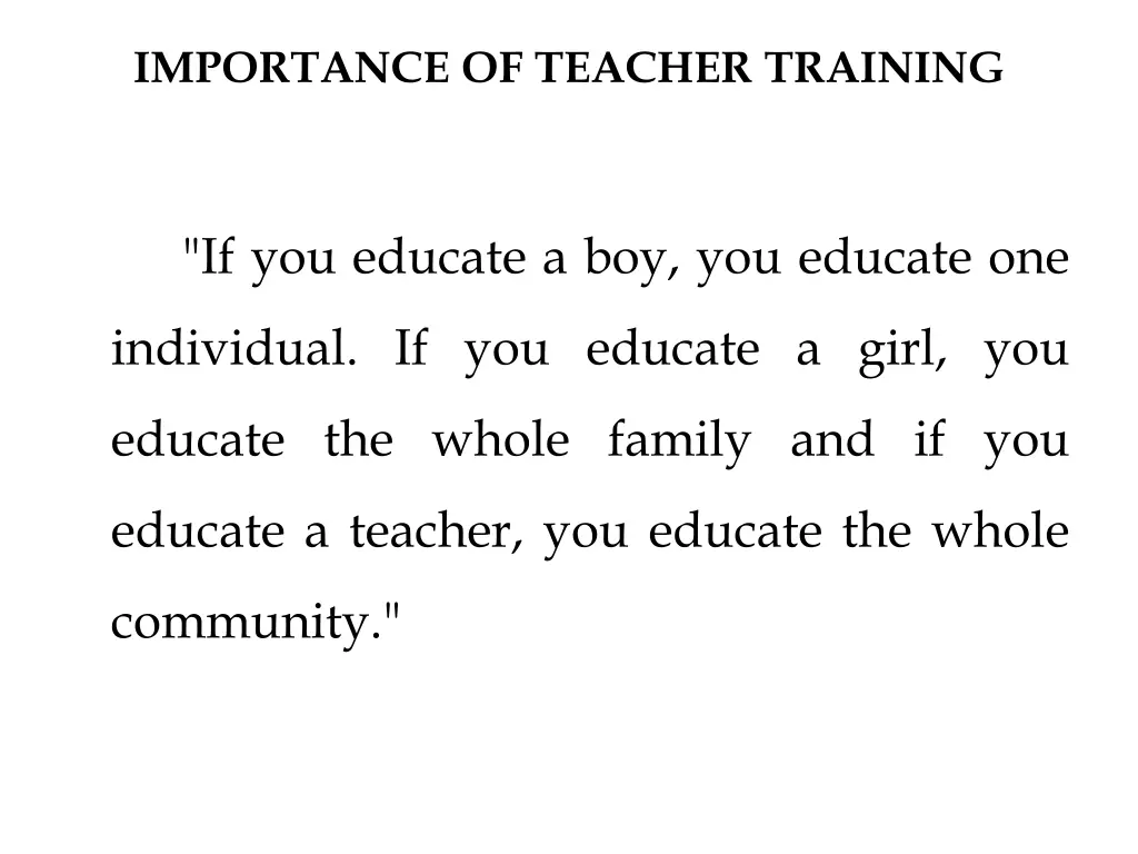 importance of teacher training