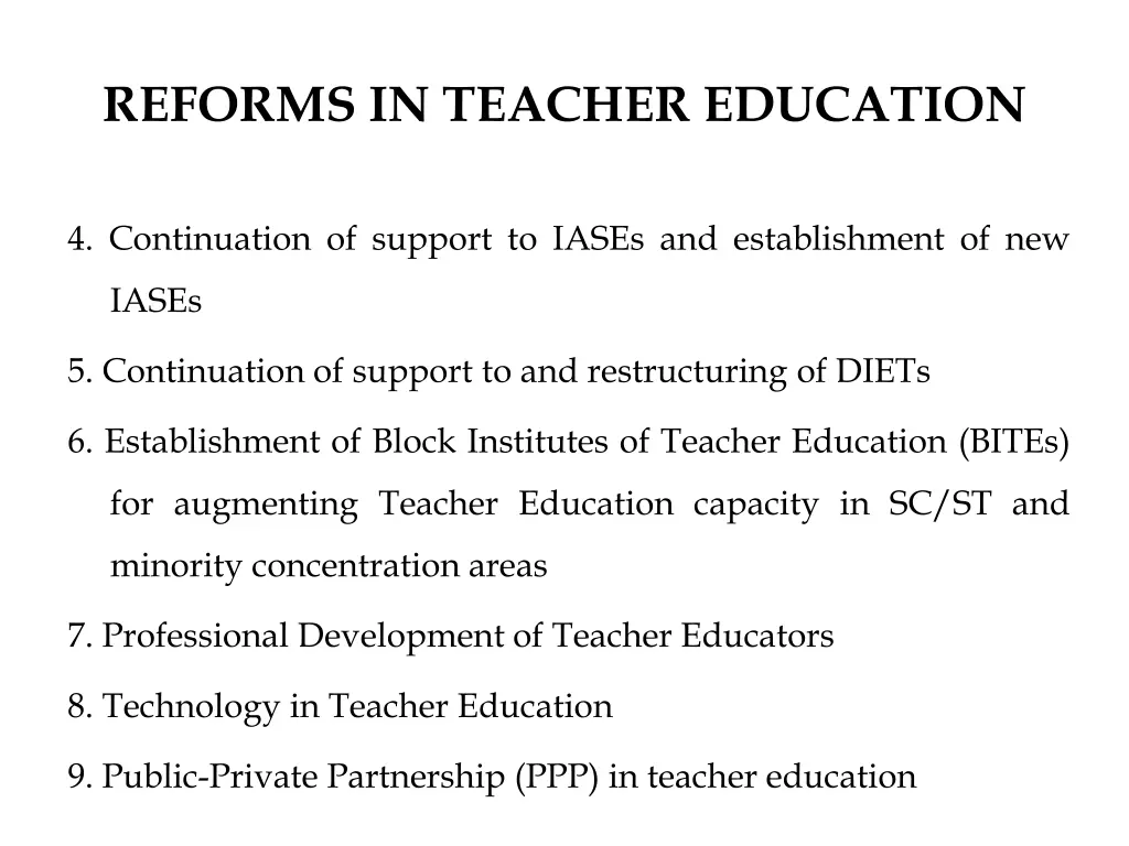 reforms in teacher education 1