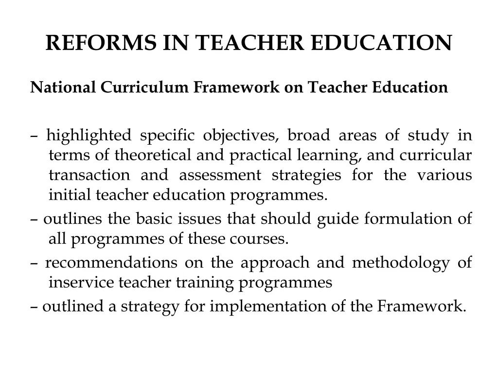 reforms in teacher education 2