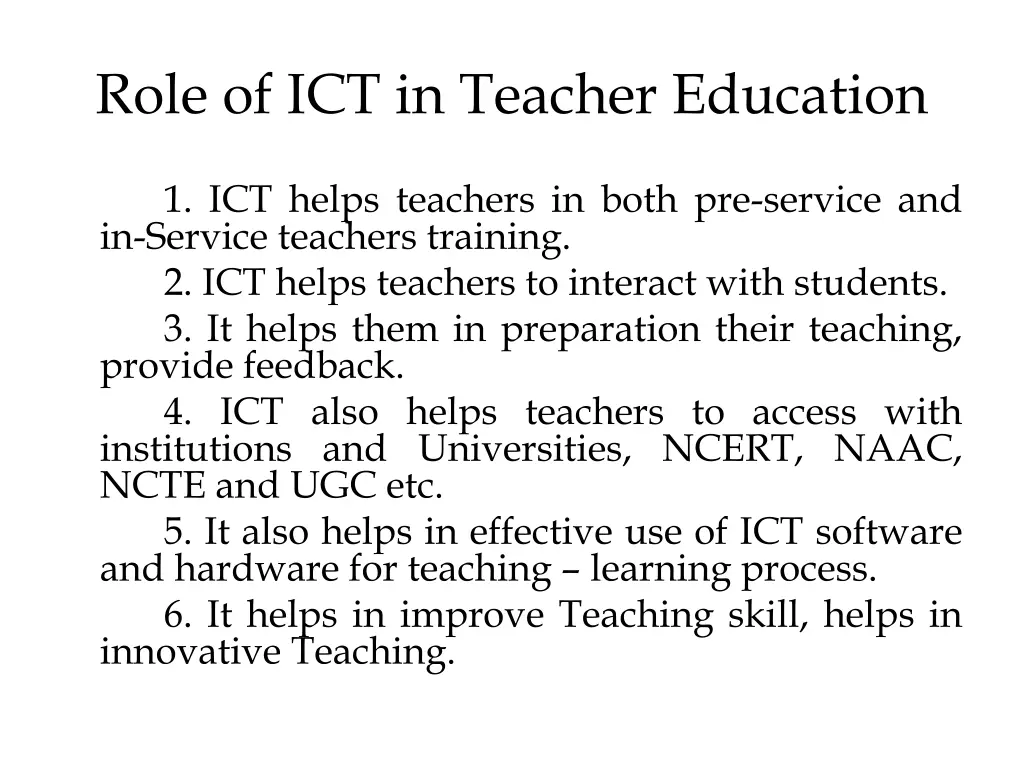 role of ict in teacher education