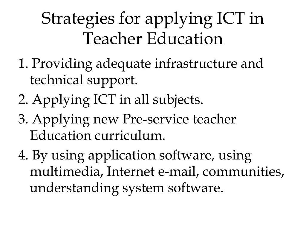 strategies for applying ict in teacher education