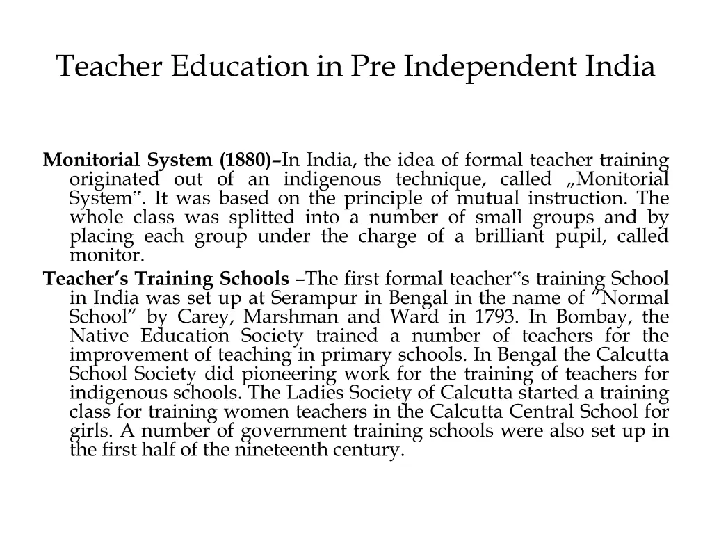 teacher education in pre independent india 1