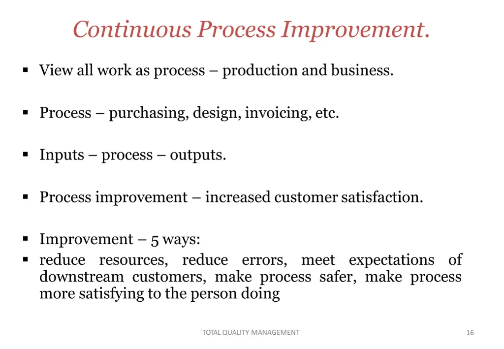 continuous process improvement