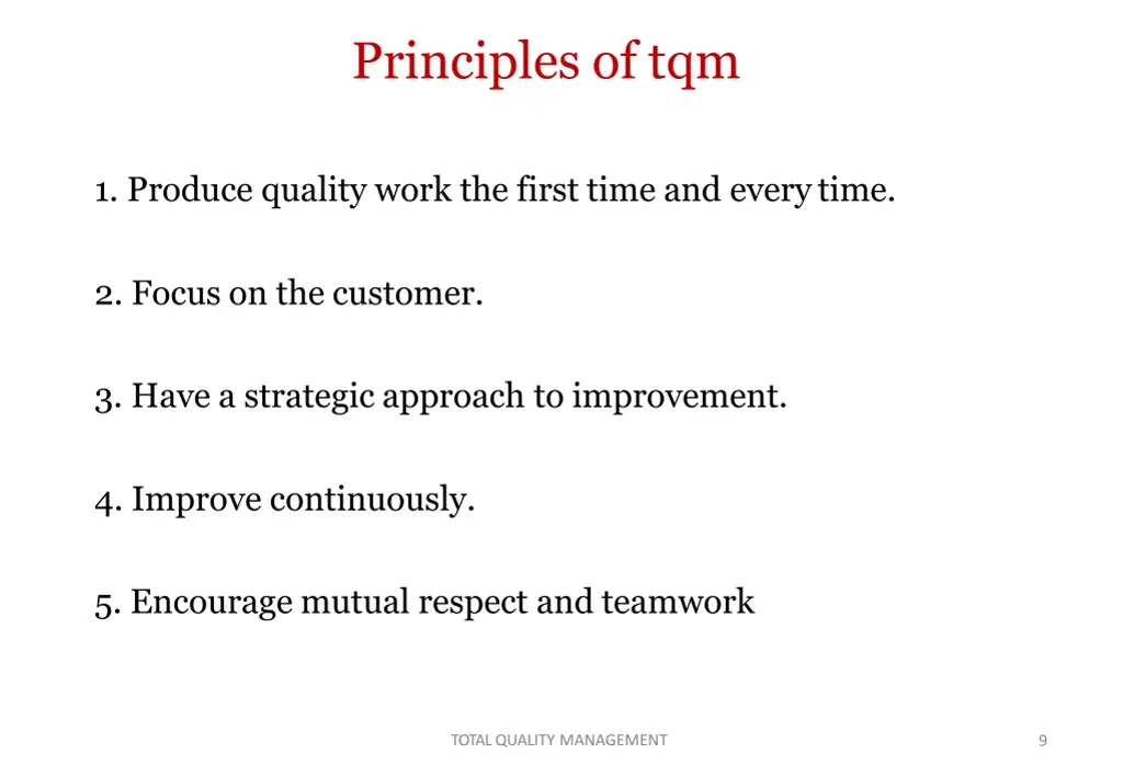 principles of tqm