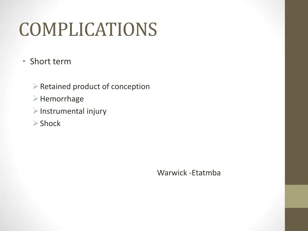 complications