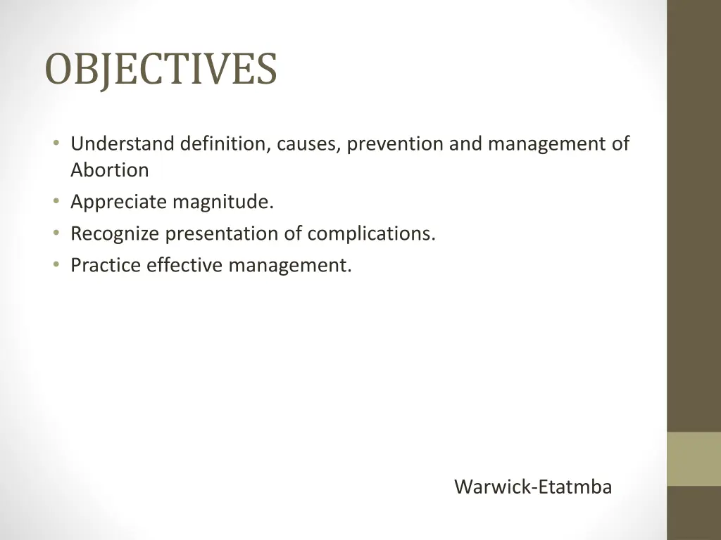 objectives