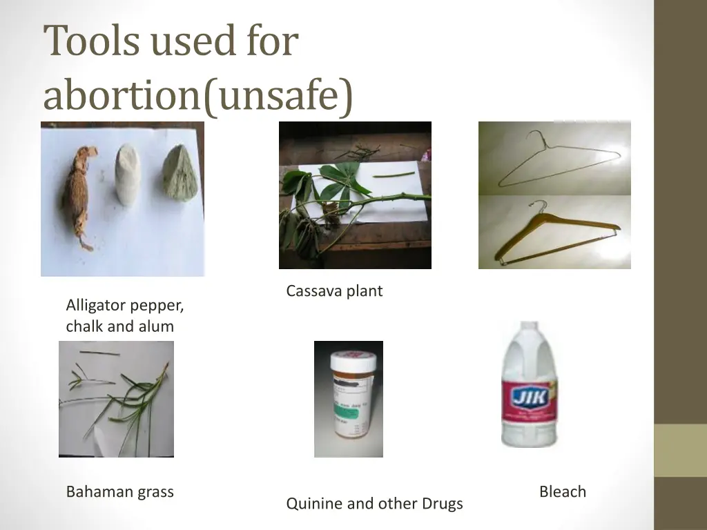 tools used for abortion unsafe