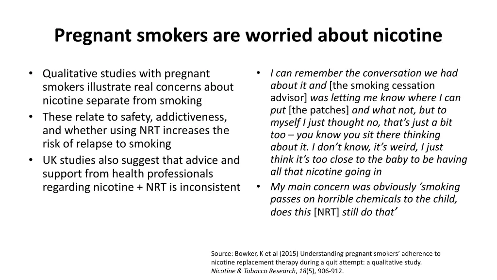 pregnant smokers are worried about nicotine