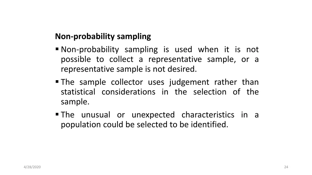 non probability sampling non probability sampling