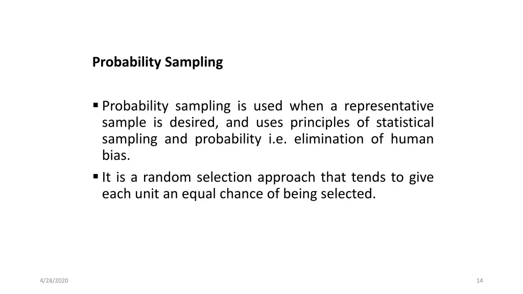 probability sampling