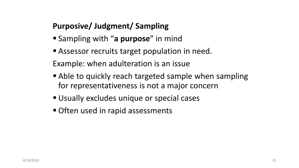 purposive judgment sampling sampling with