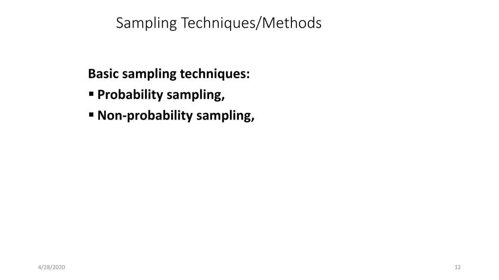 sampling techniques methods