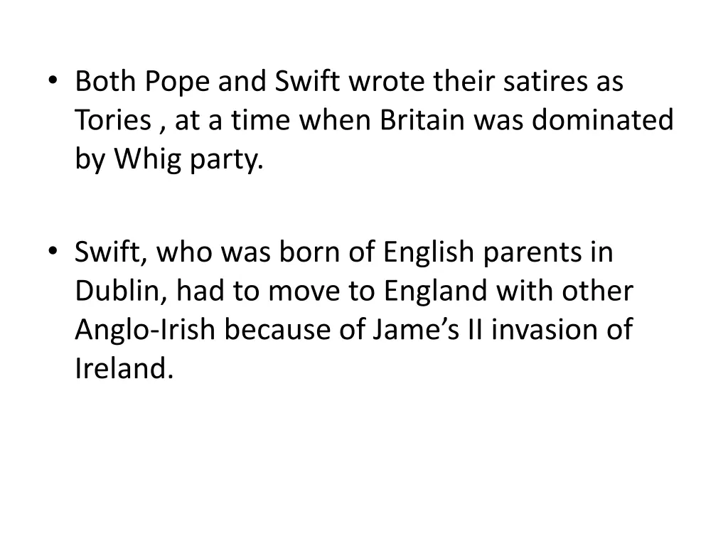 both pope and swift wrote their satires as tories