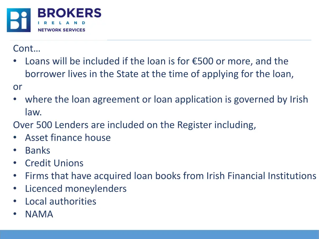 cont loans will be included if the loan