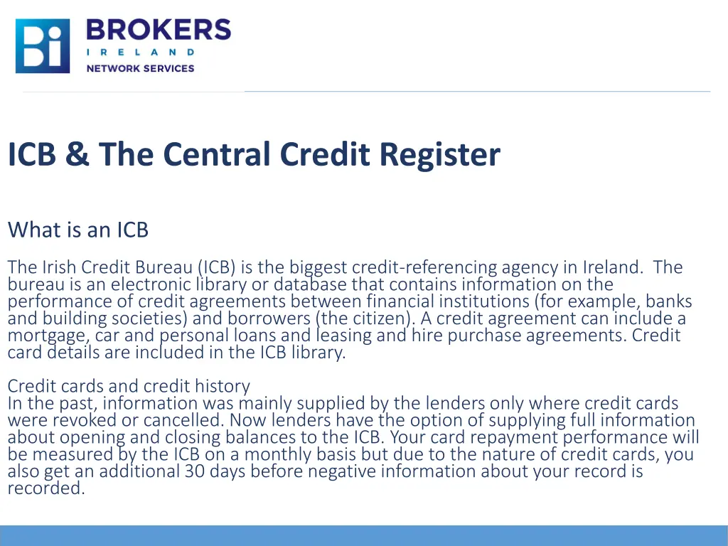 icb the central credit register