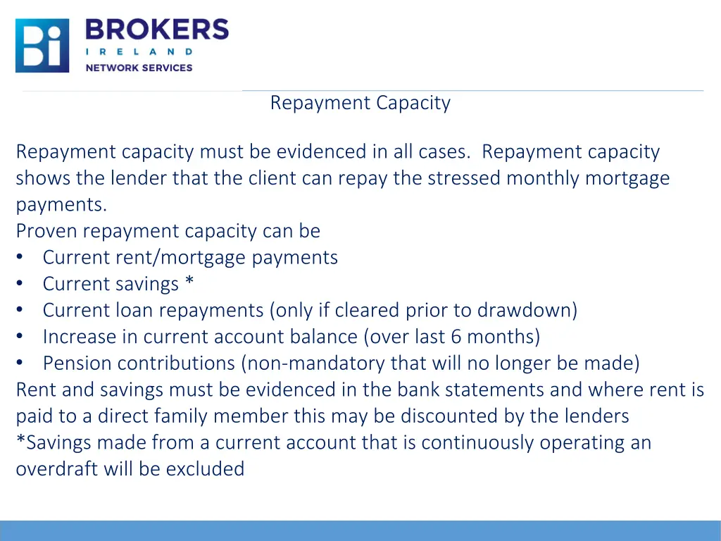 repayment capacity