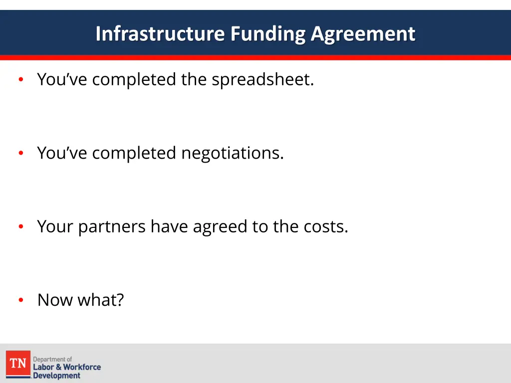 infrastructure funding agreement