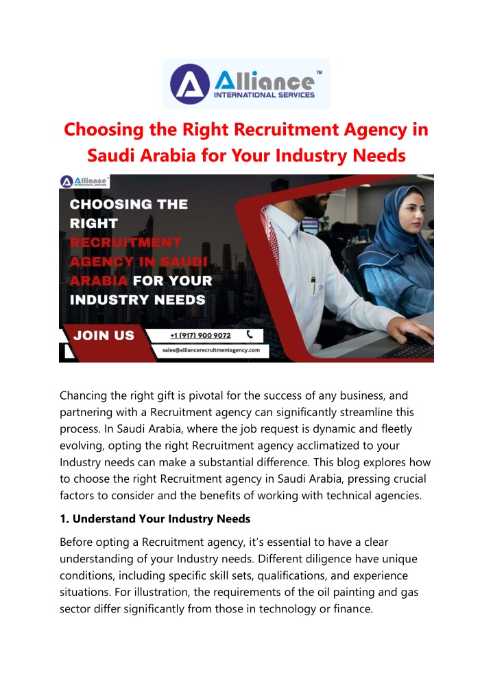 choosing the right recruitment agency in saudi