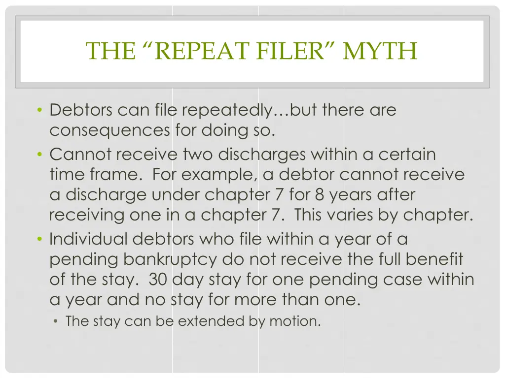 the repeat filer myth