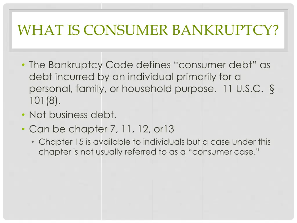 what is consumer bankruptcy