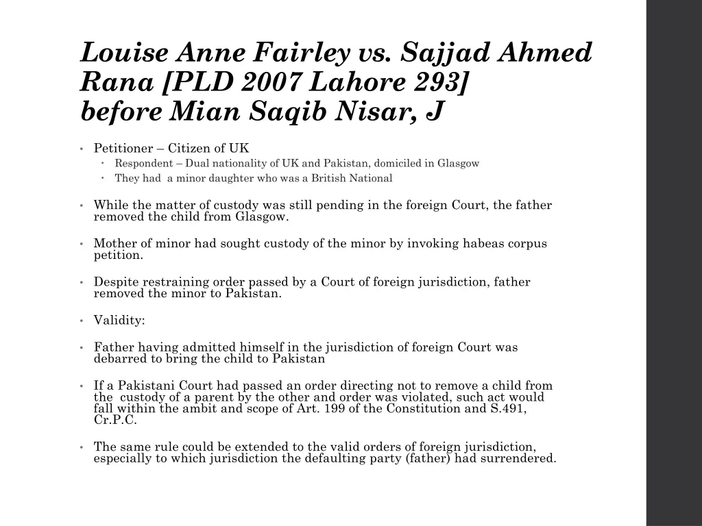 louise anne fairley vs sajjad ahmed rana pld 2007